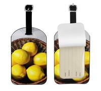 One Basket Lemons Print Luggage Travel Bag Tags Luggage Tag Holder Name Labels Set for Men Women