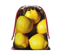 One Basket Lemons Print Reusable Drawstring Gift Bags For Candy Bag Birthday, Wedding Or Daily
