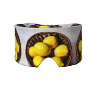 One Basket Lemons Print Sleep Eye and Ear Muffs Mask - Adjustable Yoga Travel Headband, Keep Warm Shading Comfortable Aid
