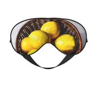 One Basket Lemons Print Soft Eye Mask with Adjustable Strap Sleep Shade Cover for Airplane Travel Nap