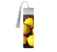 One Basket Lemons Print Wooden Bookmarks Beautiful Notebook Accessories for Men Women Book Lovers
