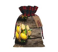 One Basket Lemons Printed Gift Bag, Perfect Color Blocking Burlap Gift Bag