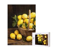 One Basket Lemons Printed Wooden Intelligence Puzzle 28x40 CM, 300 Pieces(boxed) Jigsaw Puzzles Education Game for Adults, Home Decoration Puzzle