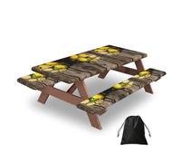 One Basket Lemons Rectangular water-repellent picnic tablecloths, outdoor camping, picnic, BBQ
