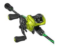 One Bass Fishing Rod Reel Combo, 2 Pieces Medium Fast Baitcasting Combo with 24-Ton Carbon Fiber Super Polymer Handle Fishing Poles and Baitcaster Reel- 6'0"-Right