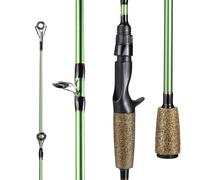 One Bass Fishing Rods - 30-ton Carbon Fiber Blanks Casting & Spinning Rods, 2-Piece Rods with Rubber Cork Handle- Casting- 6'0"