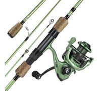 One Bass Fishing Rods Combo, 30-Ton Carbon Fiber Blanks Spinning Rods,5.2:1 Gear Ratio Fishing Reel, 2-Piece with Rubber Cork Handle- 7'0" with QL2000