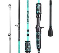 One Bass Spinning Rod & Casting Rod, High Performance IM6 Graphite Fishing Pole for Bass Fishing,2- Piece Desgin for Travel- Casting- 6'0"