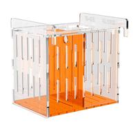 ONE BAYJF Fish Breeder Isolation Box for Aquarium Tank,Transparent Orange Acrylic Fish Acclimation Box for Clownfish Guppy Betta Coral (S)