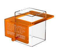 ONE BAYJF Hanging Acrylic Fish Feeding Ring for Aquarium,Transparent Orange Square Fish Food Feeder for Aquarium Accessories,Suitable for Betta Guppy Clownfish (M)