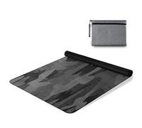 One Bear Yoga Mat Charcoal Black Grey Camo Fitness Mat Eco-Friendly Non Slip Portable Foldable Floor Workouts Mat for Pilates Home Gym Exercise Beach 70.8x26 inch