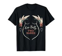 One Belly Two Babies Twin Pregnancy Announcement T-Shirt