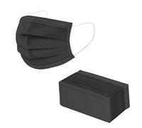 ONE BEST DEAL 100 x Black Disposable Face Masks | 3-Layer Breathable Face Mask with Extra Strong Elastic Ear loops | Flexible & Comfortable | Face Mask for Men & Women