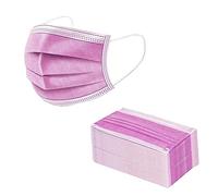 ONE BEST DEAL 100 x Disposable Face Masks | 3-Layer Breathable Face Mask with Extra Strong Elastic Ear loops | Flexible & Comfortable | Face Mask for Men & Women (Pink)