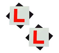 ONE BEST DEAL 2 x L-Plate Magnetic Self Adhesive & Waterproof | Fully Strong Magnetic L Plates Sticker for Car & Motorcycles | New Learner Driver Essential