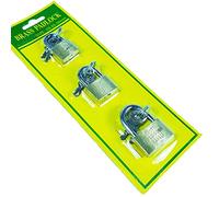 ONE BEST DEAL 3 x Brass Small Padlocks with 2 Keys | Security Locker Lock | Mini Key Safety Padlock for Luggage, Suitcase and Travel Bags | Size - 20mm, 25mm and 30mm