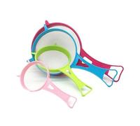 ONE BEST DEAL 4 x Plastic Tea Strainers Set | Mesh Sieve with Long Handle Kitchen Colander Filter | Different Sizes Convenient Tea Infusers Set