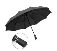 ONE BEST DEAL Black Auto Open & Close Windproof Folding Rain Canopy for Men & Women, Unbreakable Travel Compact Design, Strong 8 Rib Storm Resistant Waterproof Weather Protection