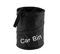 ONE BEST DEAL Car Bin | Pop Up Mini Storage Dustbin | Portable Collapsible Car Trash Can Waterproof Car Bin Tidy | Leak Proof Foldable Hanging Travel Bag for Front/Back of Car (Black)