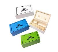 ONE BEST DEAL Coloured Wooden Rolling Box Roll Box Smoking Stash Tray For Kingsize Papers and Filter Tips Storage Small Medium Large Pink White Green Black (Medium, Blue)