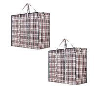 ONE BEST DEAL Laundry Bags with Zips & Handles | Heavy Duty & Strong Clothes Storage Bags for Moving, Packing, Shopping & Laundry | Nylon Reusable Bags (Pack of 2)
