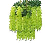 ONE BEST DEAL OBD 12 x Artificial Wisteria Garland Plants Flowers for Home Garden Wedding Party Fake Plants Hanging Vines Ideal for Indoor & Outdoor Decor Backdrops Balcony Wall Doors