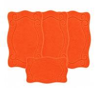 ONE BEST DEAL OBD 4 Piece Bathroom Mat Set Non Slip Washable Bath Rugs Soft Toilet Pedestal Mat Bathroom Floor Rug Set Absorbent Bath Mats for Bathroom Caravan Mobile Home (67 x 120 cm) (Orange)