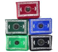 ONE BEST DEAL 1 Pcs Travel Pocket Prayer Mat with Qibla Finder Compass in Carry Bag 60 X 100cm Fordable & Portable Muslim Prayer Praying Rug Namaz Carpet (Random Color)