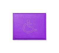 ONE BEST DEAL OBD PU Leather Disabled Badge Holder Wallet Compact Purple Badge Holder for Disabled Drivers Hologram Safe Parking Permit Protector Handicap Disability Card Wallet