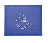 ONE BEST DEAL PU Leather Disabled Badge Blue Holder Hologram Safe Parking Permit Display Cover Disability Parking Badge Cover Wallet Permit Display (Blue)