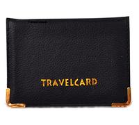 ONE BEST DEAL Soft Leather Travel Card Oyster Bus Pass Credit Card ID Rail Card Wallet Cover Case Holder Yellow Black Blue Green Red (Black)