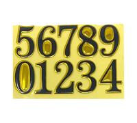 ONE BEST DEAL Sticky Property Numbers 0 to 9 Numbers Sets Waterproof & Self Adhesive Sticky Number Stickers for Mailboxes, Lockers, Doors, House & Office Bins (Golden/Black)
