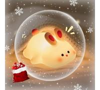 One bird (Rabbit nightlight) Cute Night Light for Kids - Food - Grade Silicone, Type - C Charging, Modes Switchable by Kneading - Ideal for Babies' & Children's Rooms