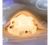 One bird (Sleeping Sheep Night Light-Pink) Cute Night Light for Kids - Food - Grade Silicone, Type - C Charging, Modes Switchable by Kneading - Ideal for Babies' & Children's Rooms