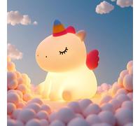 One bird Unicorn Night Light for Kids Girls, Squishy Food-Grade Silicone Squeeze to Switch, Rechargeable Type-C Nursery Bedside Lamp, Birthday Gift for Girls Bedroom