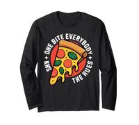 One Bite Everybody Knows Rules Pizza Long Sleeve T-Shirt