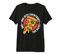 One Bite Everybody Knows Rules Pizza Premium T-Shirt