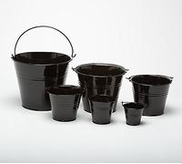 One Black 10cm (4") High Metal Bucket - Pot - Planter for Sweet Tree Kits, Plants, Favours, Storage (BLK01)