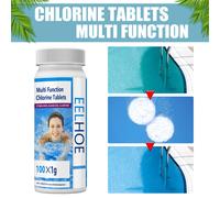 (One bottle) 100g Multifunction Chlorine Tablets Pool Hot Tub Pool Cleaning