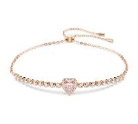 One bracelet, Heart, Pink, 18K rose gold finish
