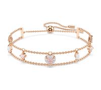 One bracelet, Mixed cuts, Heart, Pink, 18K rose gold finish