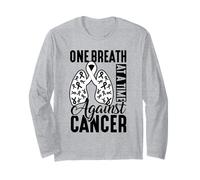 One Breath at a Time Against Cancer - Lung Cancer Awareness Long Sleeve T-Shirt