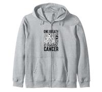 One Breath at a Time Against Cancer - Lung cancer awareness Zip Hoodie