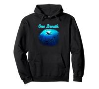 One Breath Scuba Diver Underwater Ocean Silhouette Graphic Pullover Hoodie