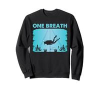One Breath Scuba Diver Underwater Ocean Silhouette Graphic Sweatshirt
