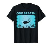 One Breath Scuba Diver Underwater Ocean Silhouette Graphic T-Shirt