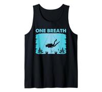 One Breath Scuba Diver Underwater Ocean Silhouette Graphic Tank Top