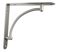 One Brushed Chrome Fixed Shelf Bracket Supports with Fixings 025
