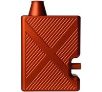 One-Button Powder Dispenser, Aluminum Container with Magnetic Door & Leak-Proof Side Port, Portable Spice Shaker for Concert, Camping, Travel (Matte Orange)
