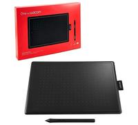 One by Wacom pen tablet with pressure-sensitive pen, compatible with Windows, Mac and Chromebook Small Black / Red
